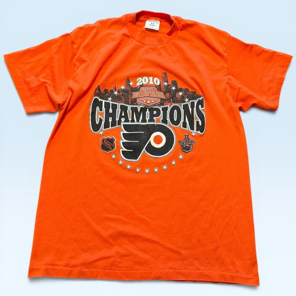 Philadelphia Flyers Shirt Mens XL Orange NHL Hockey 2010 Champions Tee Jays